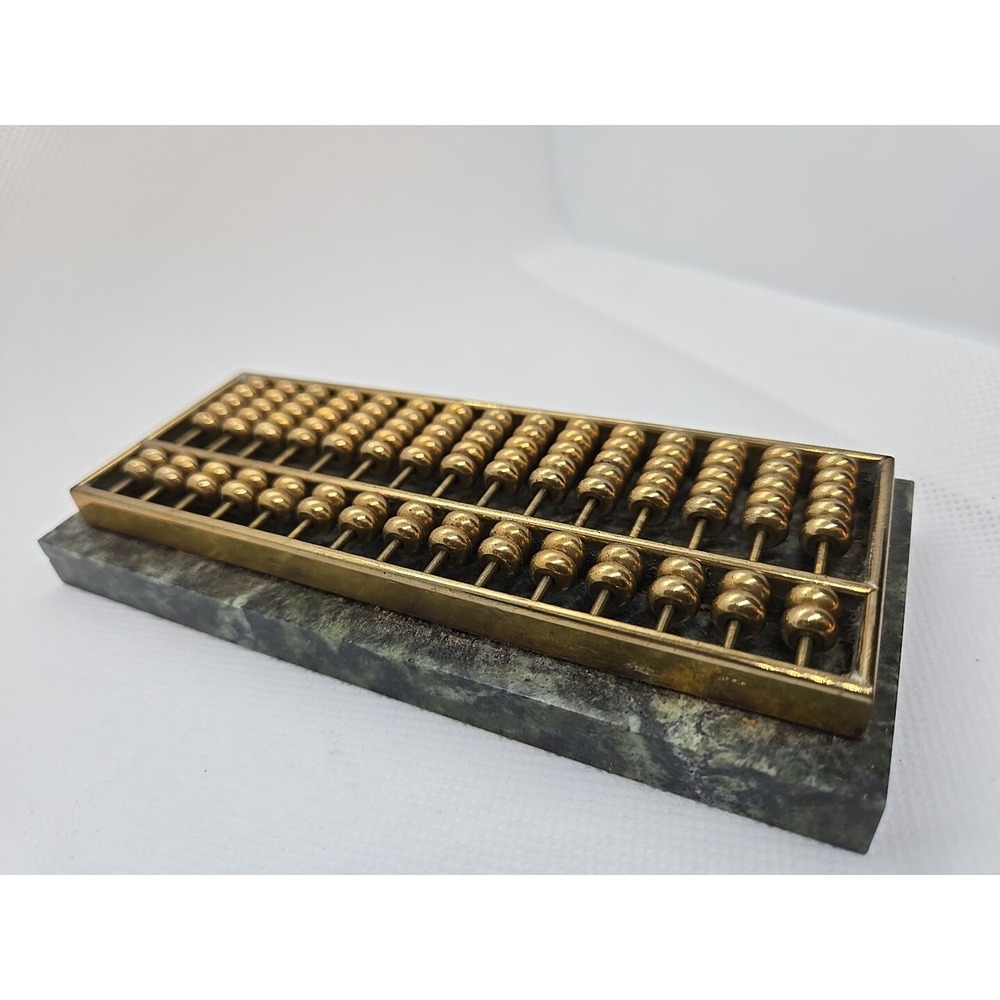 abacus andrea by sadek desktop chinese counter brass beads marble 5.5 x 2.5